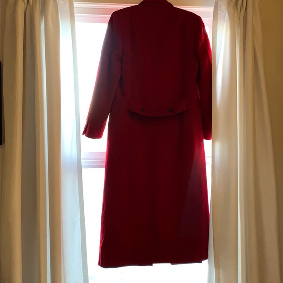 Vintage Woman 100% Pure Wool Long Red Coat - Picture 6 of 6